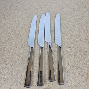 Oneida Icarus Stainless Steel Dinner Knives Set of 4 Serrated Mirror Flatware